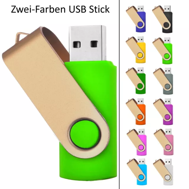 Dos Colores USB Pegar Swivel Verde Con Oro Defecto Plus Segundo Color Además