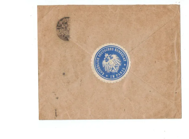 France DR Letter - Paris n Munich - o 1912 - Seal Mark Imperial Consulate