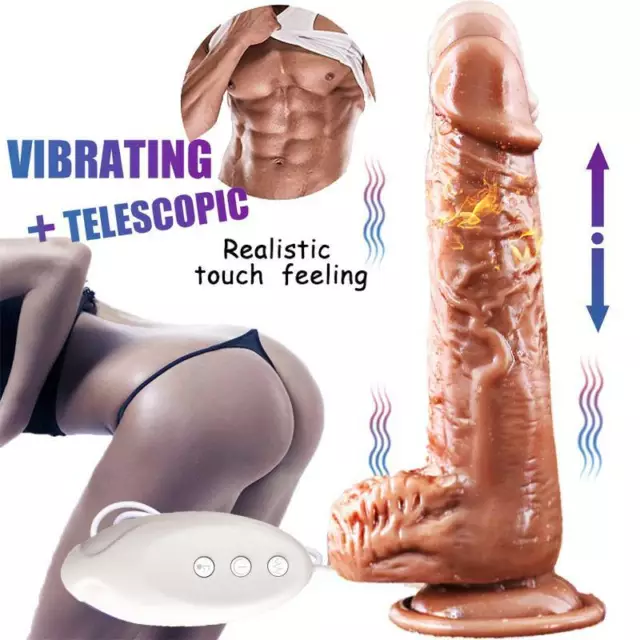 Heating-Telescopic-Thrusting-Dildo-Butt-Plug-G Spot-Penis-Toy-For Women-Sex