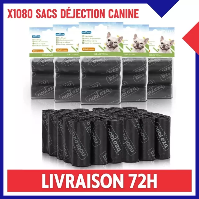 x1080 Sachets Déjection Canine Sac à Crottes Petit et Gros Chien Biodégradable