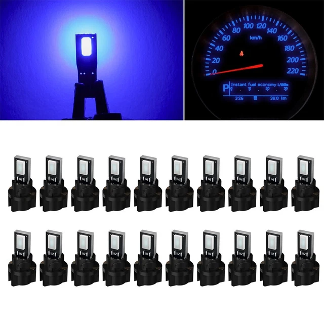 20pcs T5 Blue 5630 LED Instrument Gauge Cluster Dash Light Bulbs W/ Sockets