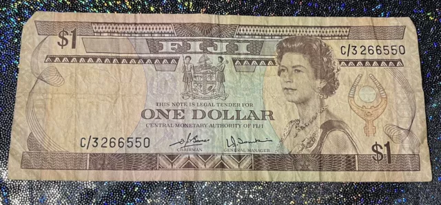Fiji $1 One Dollar Banknote - Elizabeth II - Circulated Currency