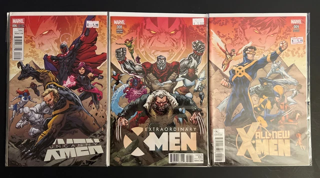Uncanny Xmen 6 Extraordinary 8 All New 9 Lashley Connecting Cover Set Nm Aoa