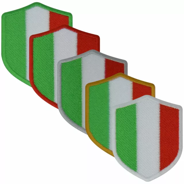 Aufnäher ITALIEN Wappen 7 x 5,6cm Bestickt Flagge Patch FanShirts4u