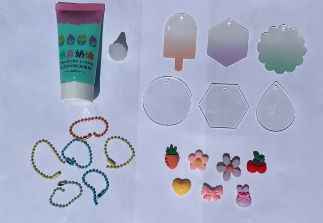 decoden cream/simulation cream keychain DIY set (cream+accessories)