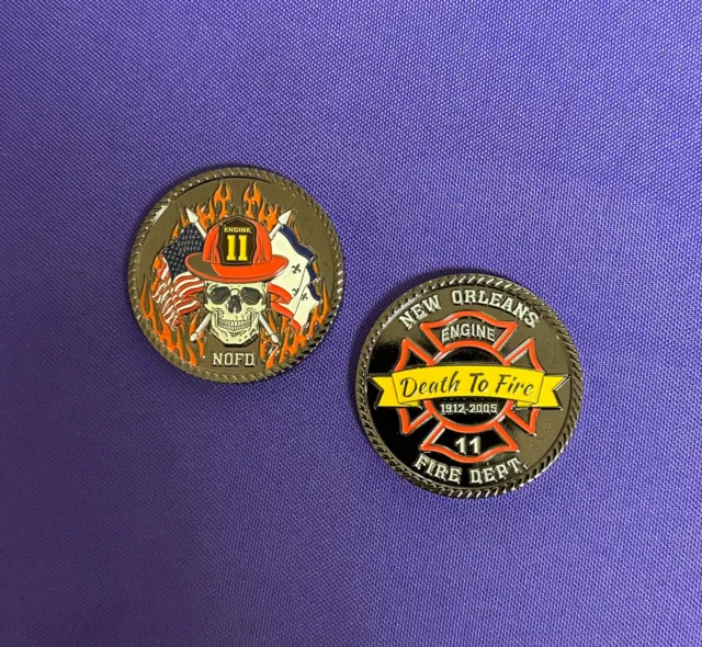 New Orleans Fire Dept Engine 11 "Death To Fire" Commemorative Challenge Coin