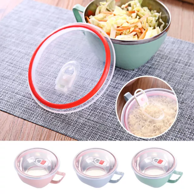 Student Thickened Stainless Steel Noodle Bowl With Cover Votes for Women Button