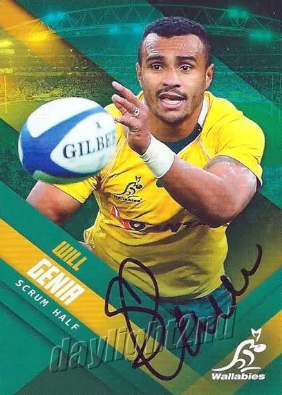 ✺Signed✺ 2017 WALLABIES Rugby Union Card WILL GENIA