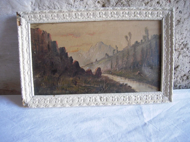 Tableau Huile Sur Toile Pierre Rinaudo - 'La Dame Tout De Blanc Vêtue' - Signé - Cadre à Repriser