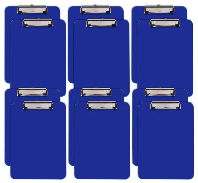 Blue Plastic Clipboards 12 Pack Durable 12.5 x 9 Inch Low Profile Clip by Better