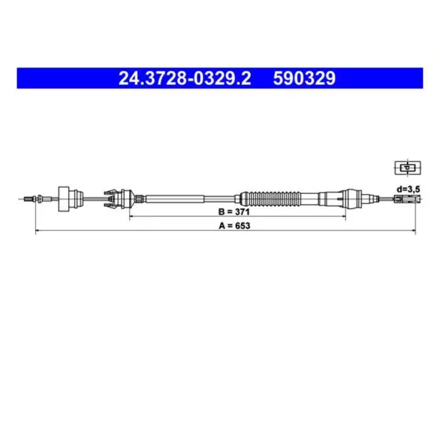 ATE 24.3728-0329.2 Câble Actionnement D 'em Brayage pour Citroën Peugeot