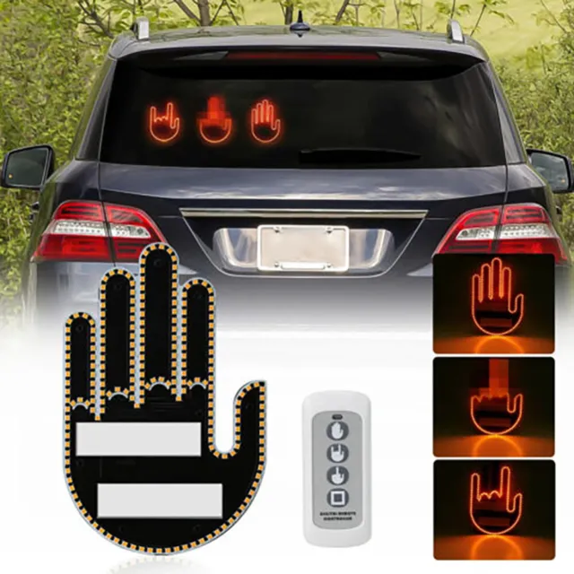 NEW FUNNY CAR Middle Finger Gesture Light with Remote~ $34.44 - PicClick AU