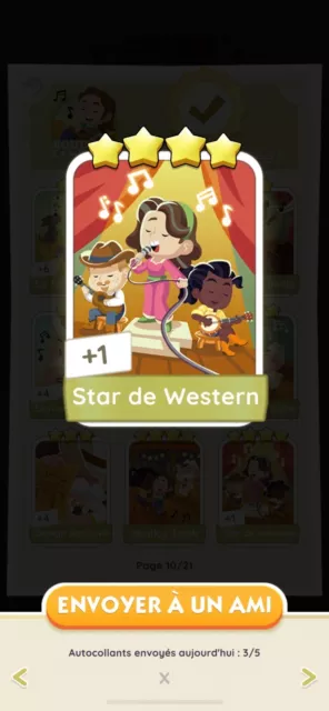 Carte Monopoly Go 4 Étoiles 🌟 Star De Western