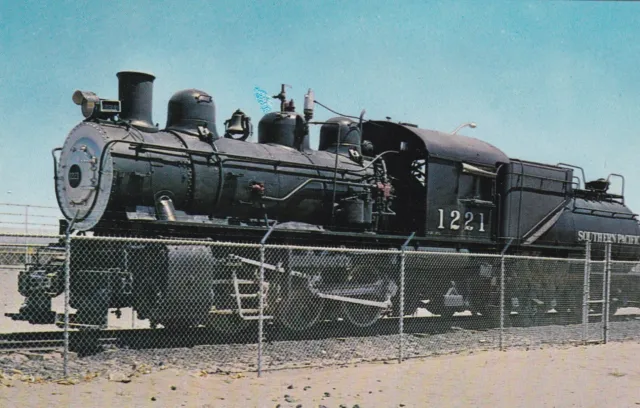 Engine #1221 Southern Pacific Railroad Train Deming New Mexico Postcard 1960's