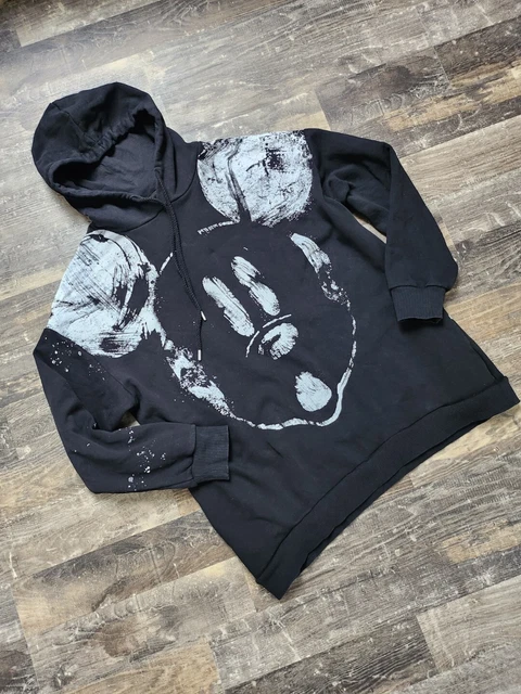 Lässiger DESIGUAL Hoodie Pullover schwarz weiß Gr. M Mickey Mouse Sweater Pulli