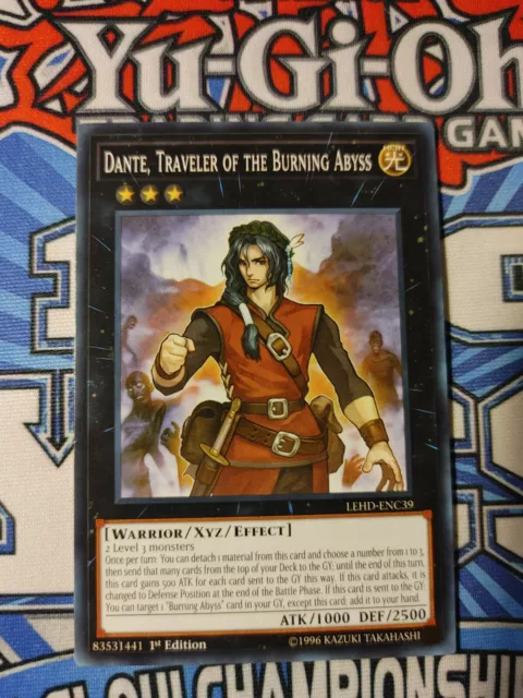 Yugioh DANTE TRAVELER OF THE BURNING ABYSS LEHD COMMON 1ST NM