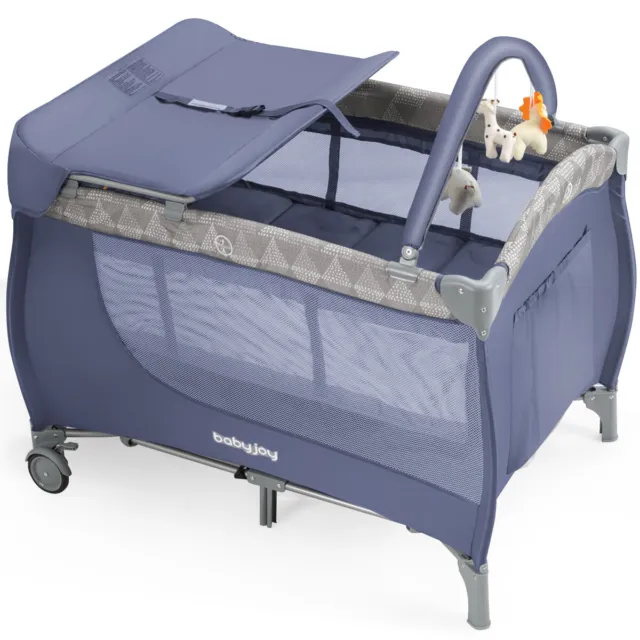 4-in-1 Baby Travel Cot Foldable Infant Crib Changing Table Children Playpen