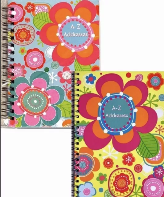 Address Telephone Book Index Spiral Book A6. Purse. Floral Stationery