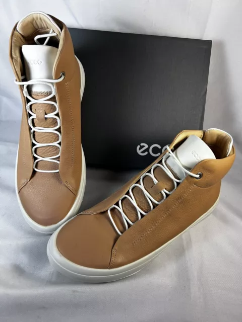 ECCO Kinhin HIgh Top Tan Sneakers Shoes Womens US 10-10.5 / Mens 8.5 EU 41 NIB