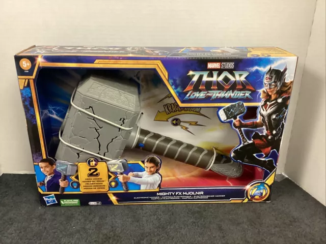Hasbro Marvel Thor Love And Thunder Mighty Fx Mjolnir Electronic Hammer, New!
