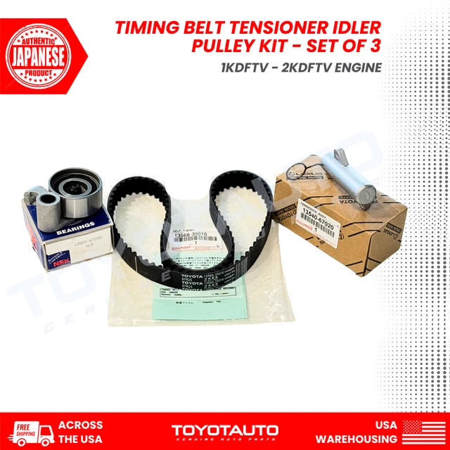 TOYOTA OEM TIMING Kit 1KD 2KD Belt Tensioner Idler Pulley Kit SET of 3 ...