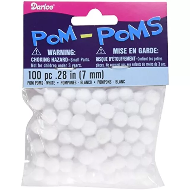 CRAFT DESINGER 1159-10 Poms Acrylic White 7Mm 100Pc