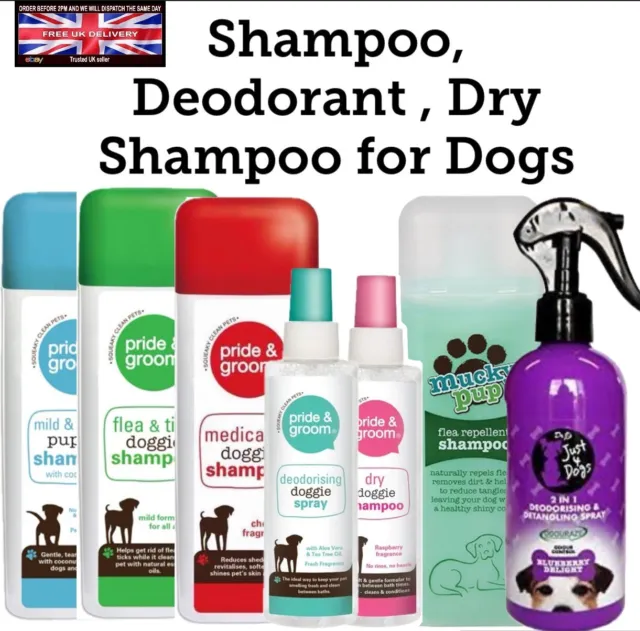 Doggie Puppy Deodorising Dry Spray Flea Repellent Shampoo Cleaner Freshener