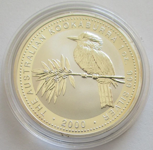Australia 1 Dollar 2000 Kookaburra 1 Oz Silver