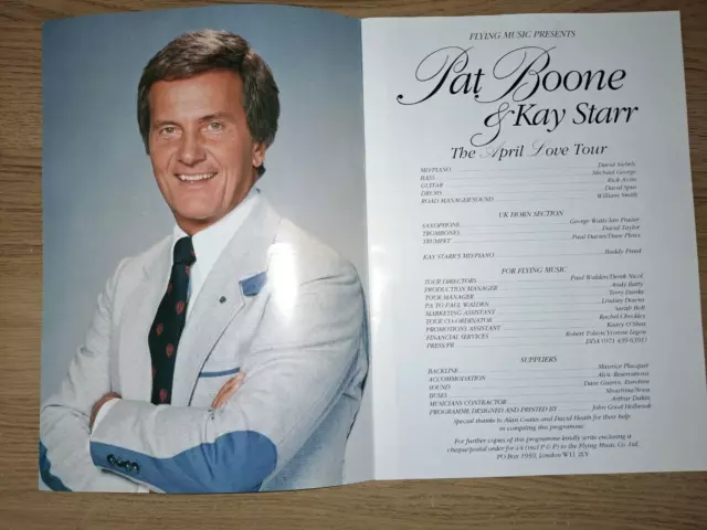 Pat Boone & Kay Starr Souvenir Programme The April Love Tour 1993. 2