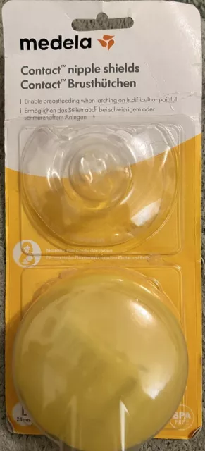 Medela Brusthuetchen Contact Gr. L (24mm) 2 St. mit Aufbewahrungsbox