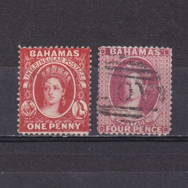 BAHAMAS 1863, CV £55, Wmk Crown CC, Perf 14, Used