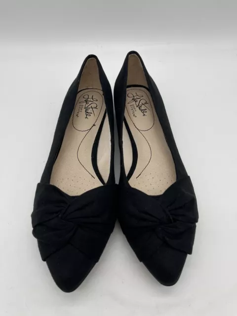 Life Stride Soft System Womens 7.5 Black Comfort Flex Flats Slip On Shoes