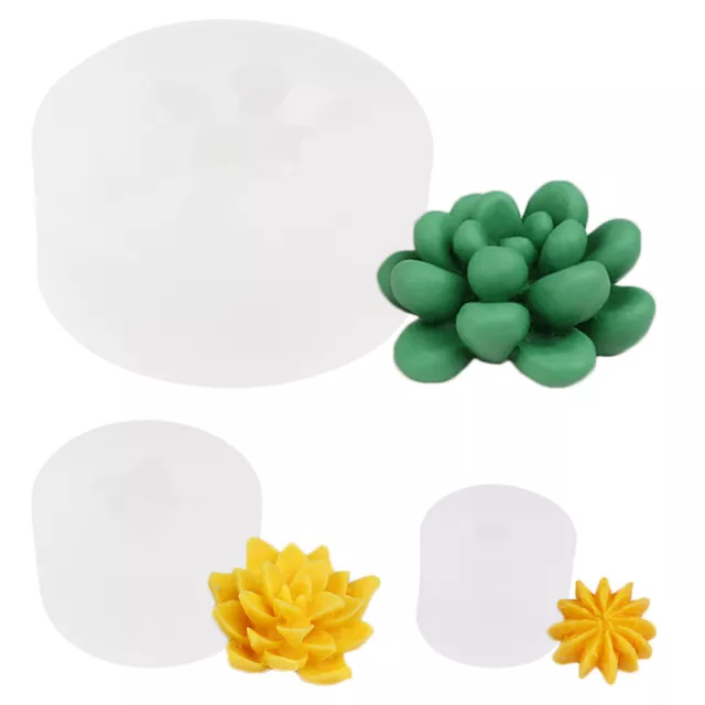 3er Set Silikonformen für 3D Blumentöpfe & Blütenguss - DIY Wachs & Epoxidharz