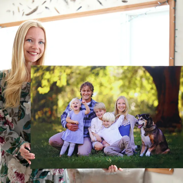 Framed Personalised picture your Photo to Canvas Print Printing READY TO HANG