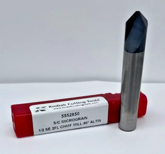 Kodiak Cutting Tools, 5552850, 1/2", SC MICROGRAIN,  SE 2FL Cham. Mill, 90 deg.