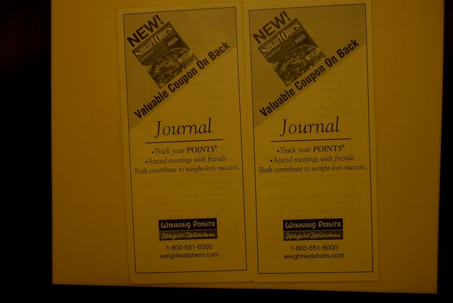Diario de registro de papel vintage de Weight Watchers at Home 7 días - lote de dos