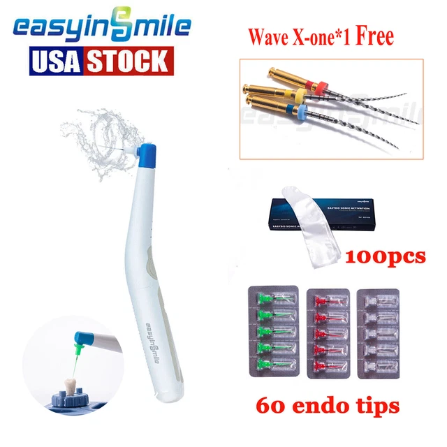 Cordless Dental Endo Sonic Activator Root Cancal Irrigation with 60 Flex Files