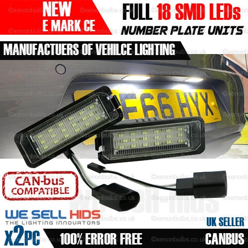 VW GOLF MK6 6 Passat B6 B7 Polo 6R Beetle EOS LED License Number Plate