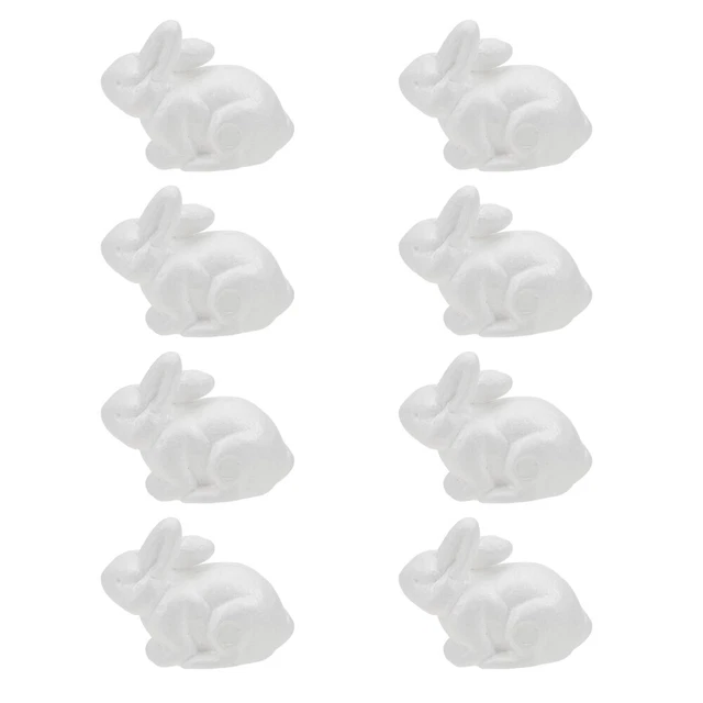 8 Pcs Hasenfiguren Bastelschaumhase Blasenhase Blumenschmuck Weißer Embryo