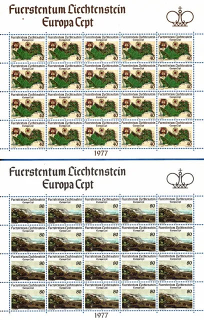 Liechtenstein - 1977 - Europa - Unificato n.612/613 - Minifogli - nuovi (MNH)