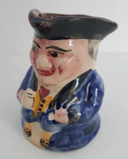 Small Toby Jug  8.5cm T x 6.5cm W Used CHIPS TO GLAZE ON HAT