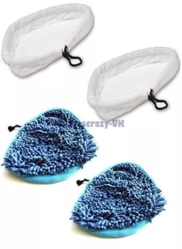 2 Corail Lingettes + 2 Microfibre Pour Hoover Steamjet S2IN1300C Vapeur Mop