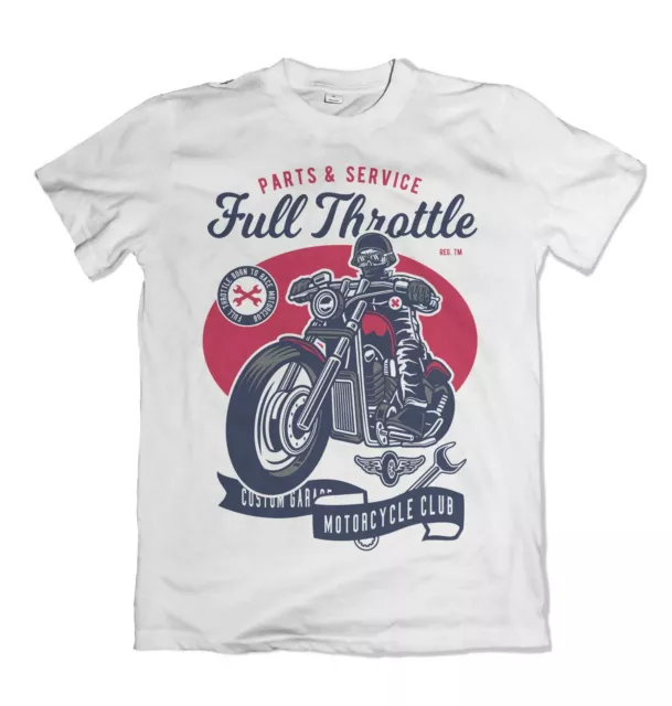 Full Throttle mens t shirt motorcycle club biker garage mechanic S-3XL