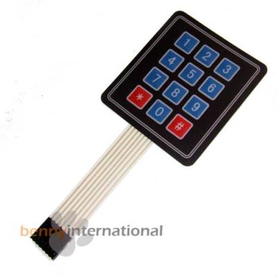 12 KEY MEMBRANE Switch Matrix Array Keypad Keyboard Arduino AVR 4x3 ...