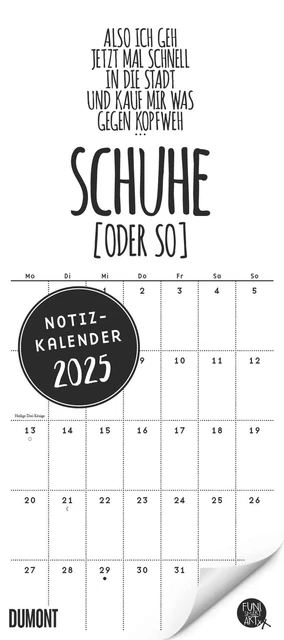 KALENDER 2025 WAND - NK FUNI SMART ART 2025 - Wandkalender Spr&uuml;che 22 x