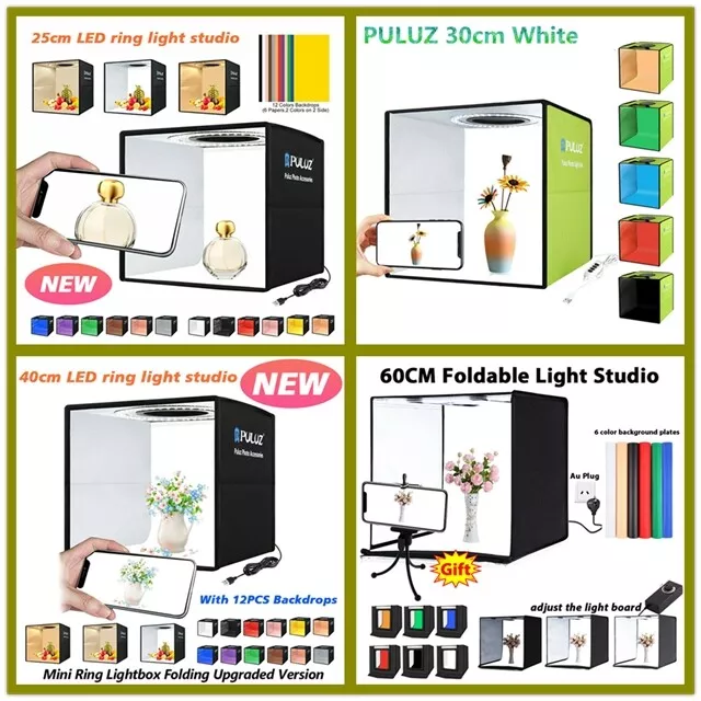 60cm PULUZ Photo Studio Light Room Photography LED Lighting Tent Backdrop Box AU