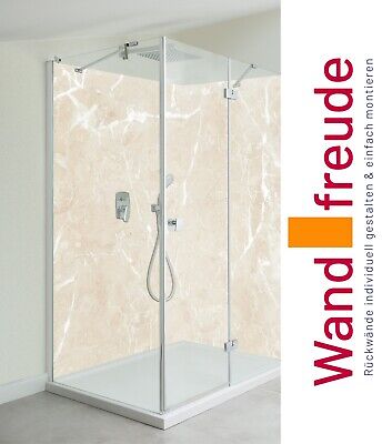 Pared posterior de ducha aluminio mármol beige paredes traseras de ducha 1+2 placas revestimiento de pared