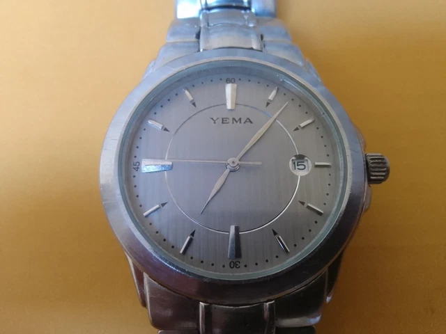Montre YEMA Paris - Mouvement Quartz - Bracelet En Cuir Véritable - Occasion Fonctionne
