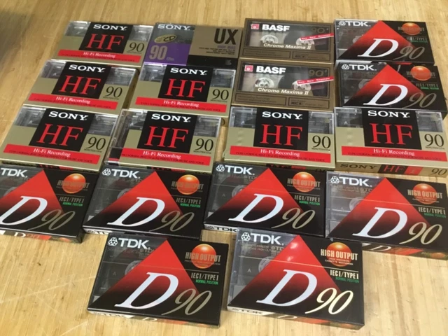 Sealed Blank Audio Cassette Tapes Mixed Lot of 18 TDK,BASF, Sony