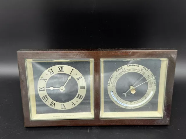 Vintage CHELSEA Art Deco Clock & Barometer Desk Set